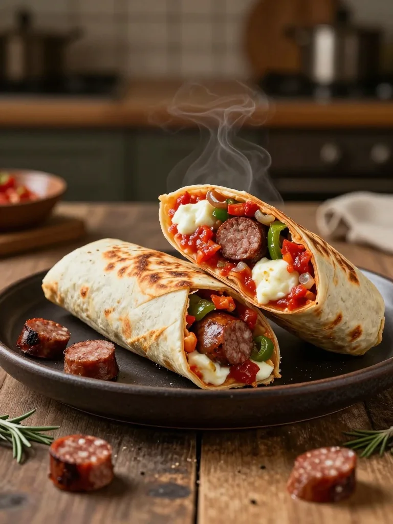 Pizza Burritos With Italian Sausage