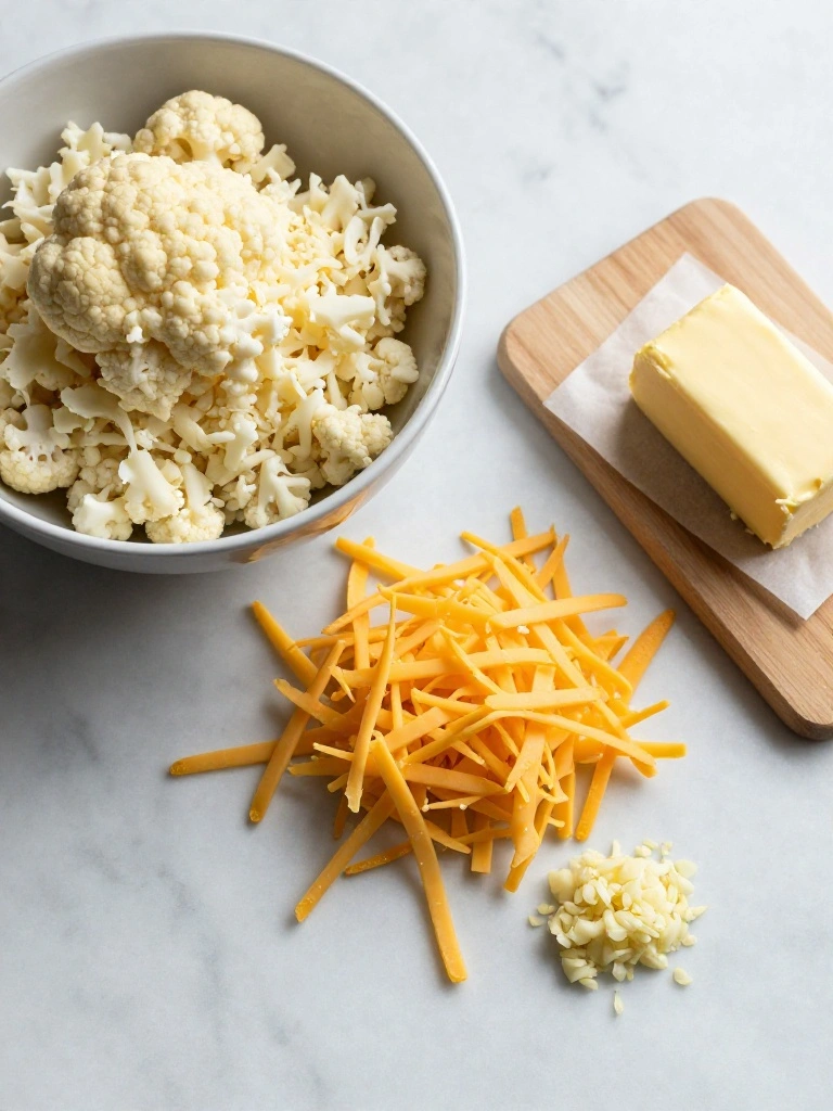 Ingredients You'll Need for Cheesy Cauliflower Rice