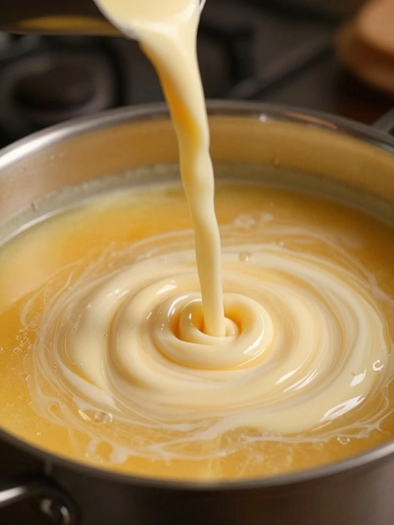 Making Creamy Sausage Tortellini Soup